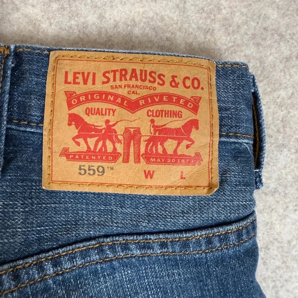 Levis 559 Relaxed Straight Jeans 44x29 Blue Denim Medium Wash 01559-0003